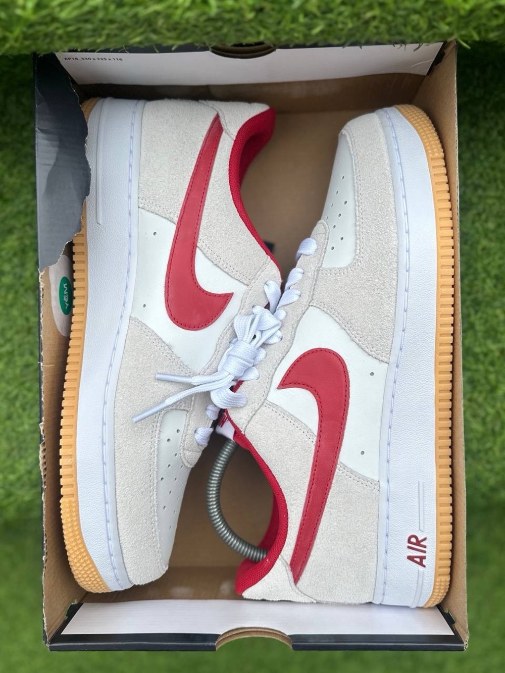 Nike Air Force 1 Low ’07 LV8 “Summit White Varsity Red Gum” Men’s Sneakers New